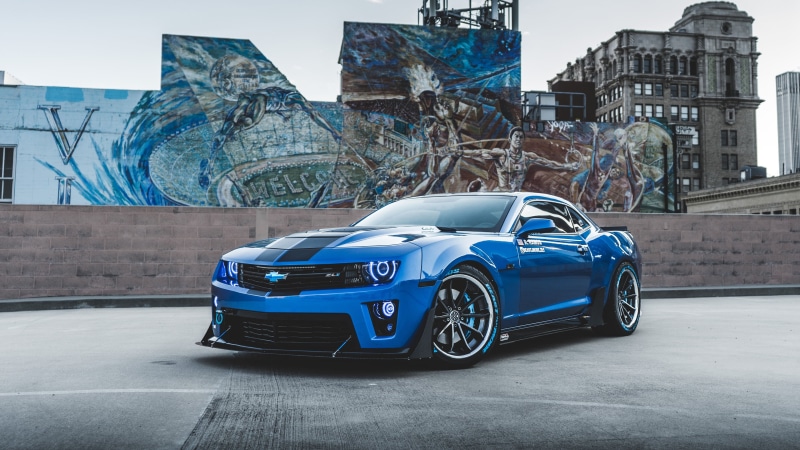Sport Car, Vehicle, Chevrolet, Chevrolet Camaro, Blue Car, Car, 4K, Chevrolet Camaro ZL1