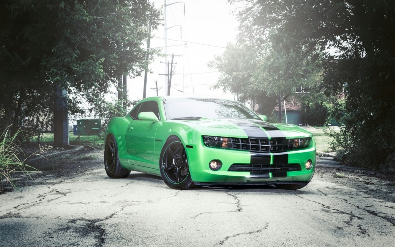 outdoors, plant, no people, black, car, travel, nature, built structure, 1080P, Chevrolet, garage, tree, vintage car, retro styled, architecture, green color