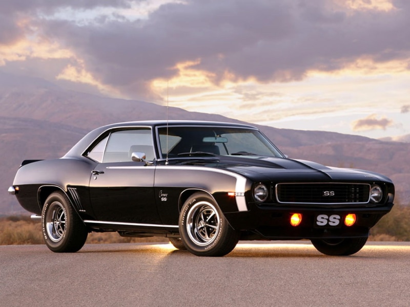 cars, country, mountain, black, 1969 camaro ss, 480P, coupe, ss, country road, road, camaro