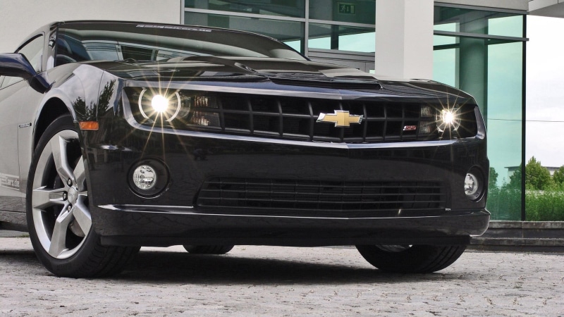 Camaro, day, built structure, illuminated, outdoors, black, Chevrolet Camaro, parking, travel, lighting equipment, headlight, transportation, no people