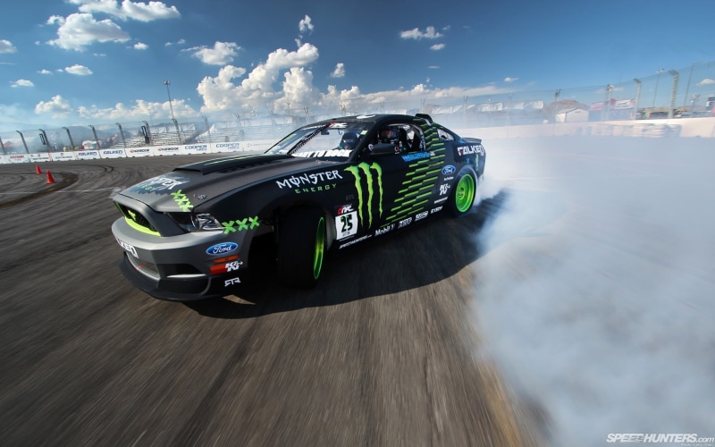 car, black, real people, Monster Energy, nature, motion, muscle cars, mustang, Speedhunters, road, sport, on the move, land vehicle, ford, speed, motor racing track