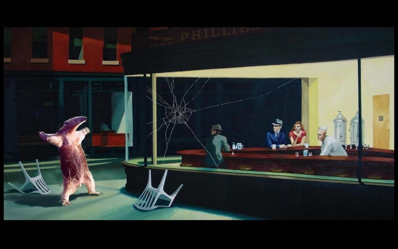 funny, art, wi, edward, suit, hopper, anteater, come, cups, 720P, entertainment, chairs, nighthawks, Dress, diner, parody, hd, bro