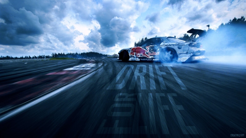 car, Mazda RX-7, drift, Mazda, Red Bull, 1080P