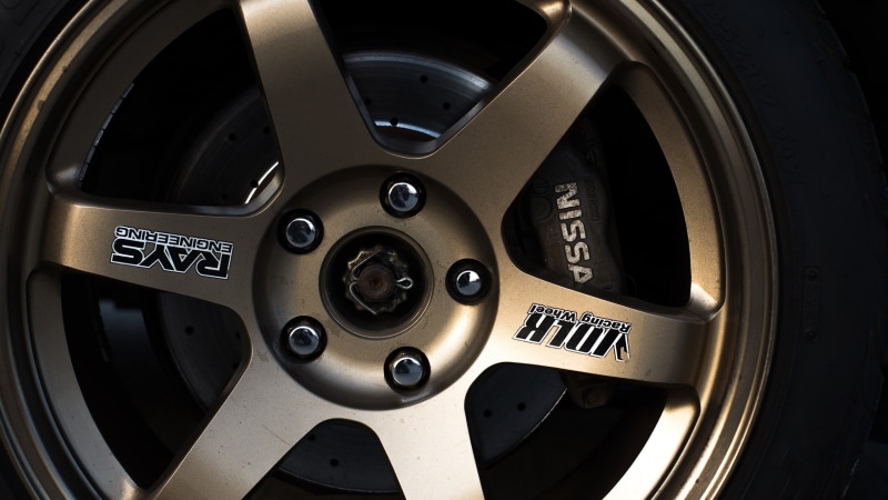 close-up, shape, RAYS Engineering, rays, circle, modern, gray, wheel, air vehicle, Nissan, TE37, motor vehicle, tire, equipment, metal, spoke, control