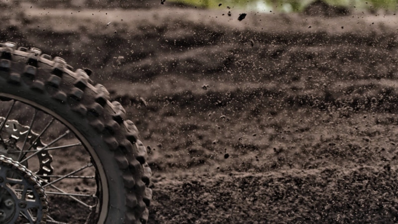 no people, mud, road, motocross, motor vehicle, plant, dirt, motorcycle, wheel, nature, 1080P, day, land, tire, black, car, focus on foreground, field