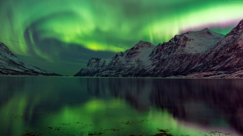 4K, tourism, 5k, Sweden, travel, 4k, green, National Park, Abisko, Aurora Borealis, lake