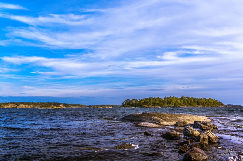 Nature, Clouds, Landscape, Sweden, Swedish, sky, daytime, blue, Stockholm archipelago, 4K, ocean, Stockholms län, Sea, water, Island, Scenery, white, Summer