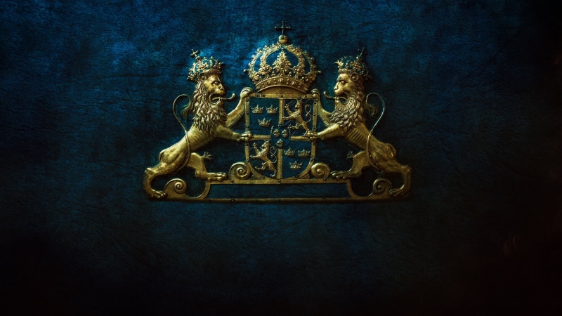 Shield celestial, lion, 2K, Sweden, coat of arms