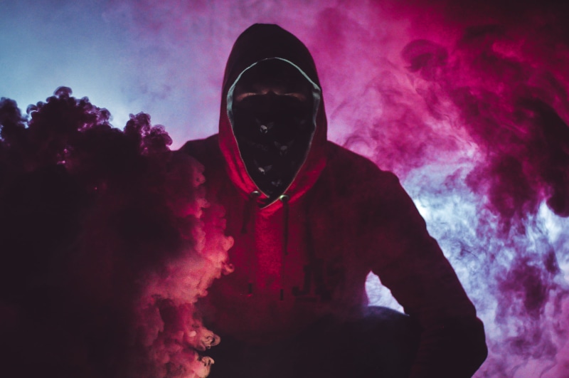 men, smoke - physical structure, man, 4K, glasses, male, waist up, light, studio shot, smokebomb, lifestyles, celebration, pink color, ystad, low light