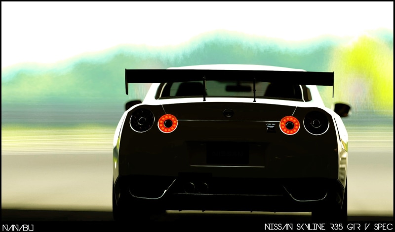 car, Nissan Skyline GT-R R35, on the move, road, motor vehicle, day, motion, sky, Nissan, road trip, Nissan Skyline GT-R R34, close-up, transfer print
