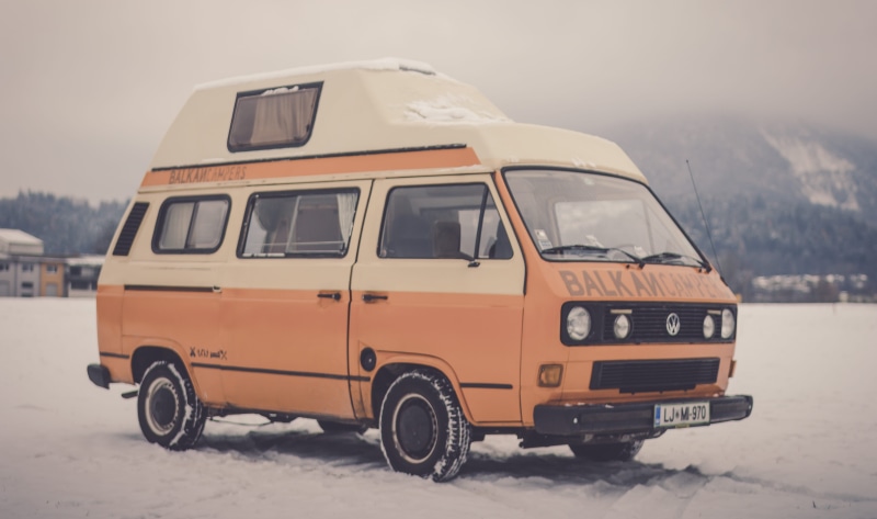 architecture, van, car, machine, nature, hippie van, volkswagen t3, frozen, white color, vintage van, land vehicle, scenics - nature, day, cold temperature