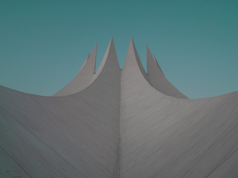 low, berlin, structure, outdoors, architecture, concrete, roof, pattern, blue, untitled, wall - building feature, building exterior, 4K, modern, sky, copy space