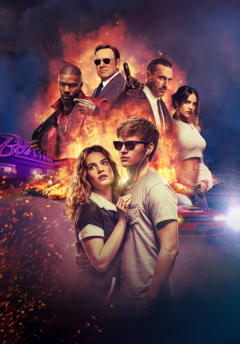 4K, young adult, celebration, group of people, Baby Driver, smiling, friendship, fun, night, party - social event, Ansel Elgort, Lily James, young men