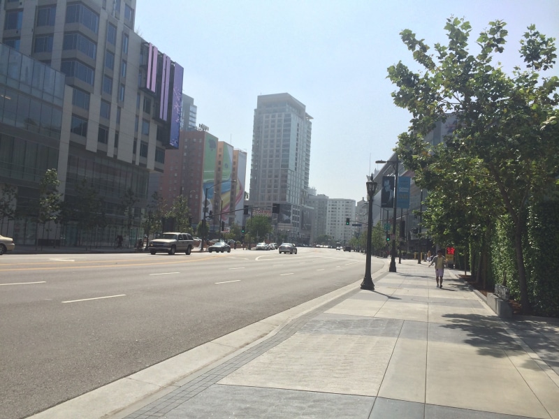 mode of transportation, skyscraper, outdoors, motor vehicle, nature, road, street, building exterior, building, diminishing perspective, sky, day, plant