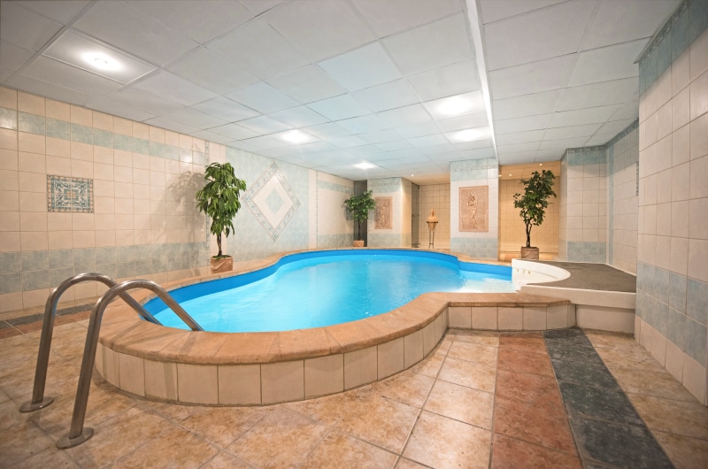 nature, tiled floor, bath, water, domestic room, hot tub, wealth, hotel, 5K, sauna, indoors, home, poolside, tile, architecture, modern, flooring, built structure