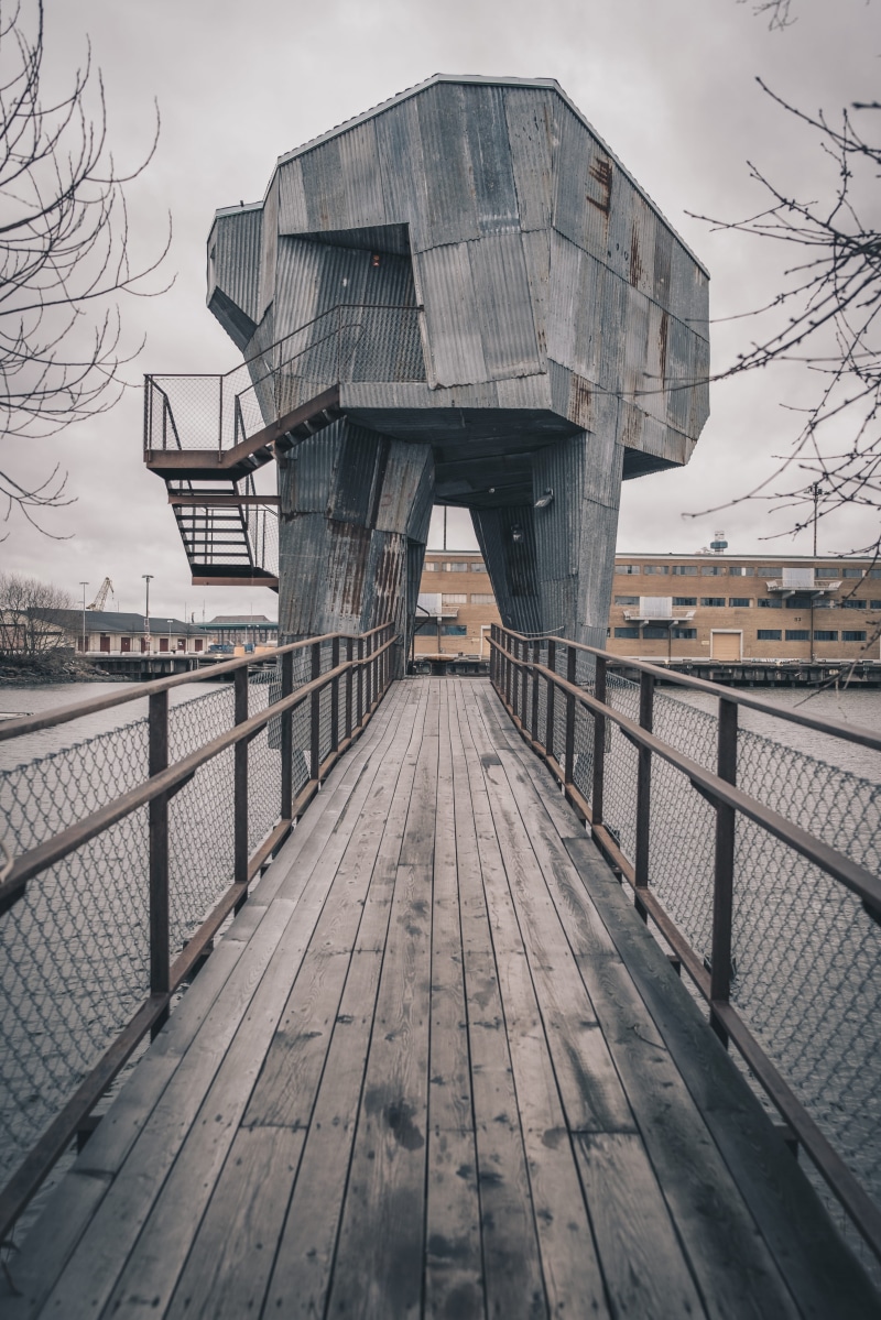 metal, 5K, sweden, the way forward, architecture, footpath, building exterior, stylish, no people, sauna, bridge - man made structure, corrugated, outdoors