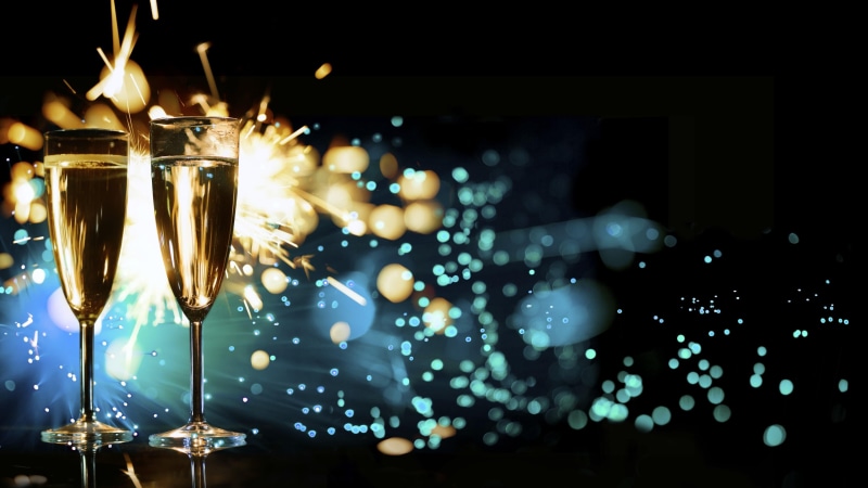 champagne, happy holiday, new year, 4K, 2017, happy new year