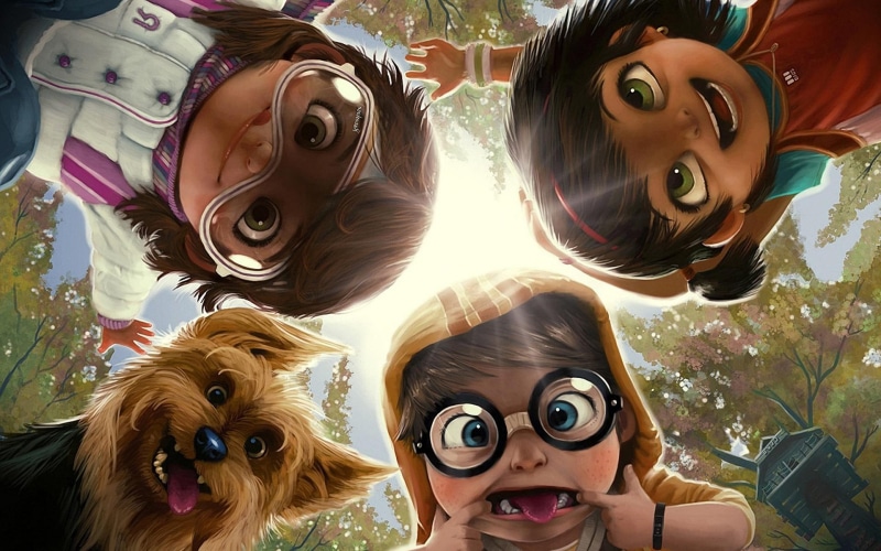 grimaces, funny, glasses, kids, cartoon, 1080P