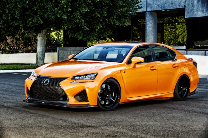 GS F, Lexus, sedan, orange, 2K