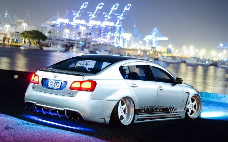 motion, car, building exterior, Lexus GS300, Lexus, tuning, mode of transportation, street, focus on foreground, transportation, lighting equipment, city life