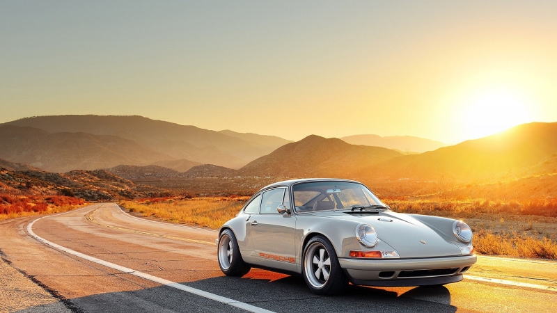 road, porche, 911, HD, gray, Porsche, carrera, singer, sun, 1080P