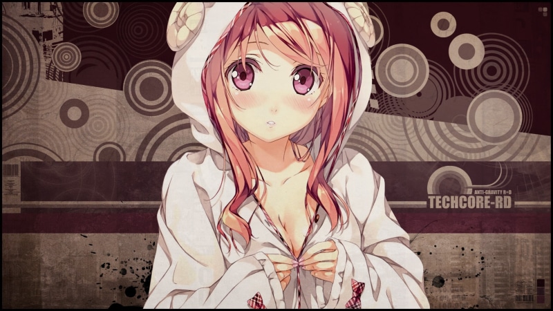 Kantoku, female, young adult, digital composite, indoors, character, lifestyles, pattern, art and craft, standing, leisure activity, anime girls, looking at camera