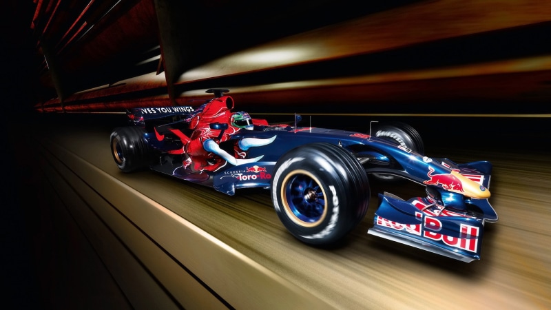 f, bull, hd, red, 1080P, car, formula, motion, one, race, blur, f1, cars