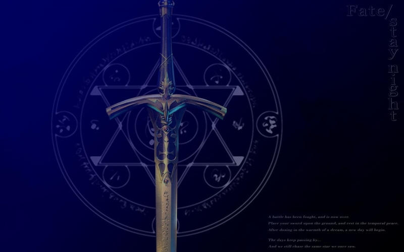 Fate/stay Night, anime, x, 1080P, stay, hd, excalibur, night, fate, art, fatestay, series, swords