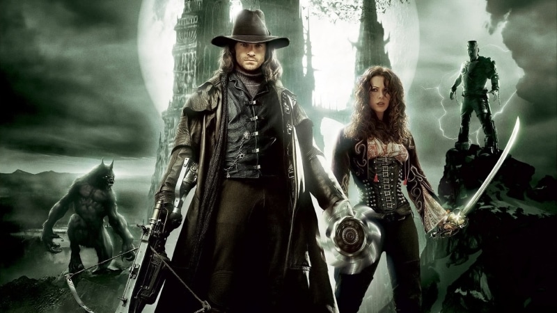 art and craft, clothing, outdoors, movie poster, horror, portrait, human representation, sculpture, male likeness, mystery, Van Helsing, statue, 1080P