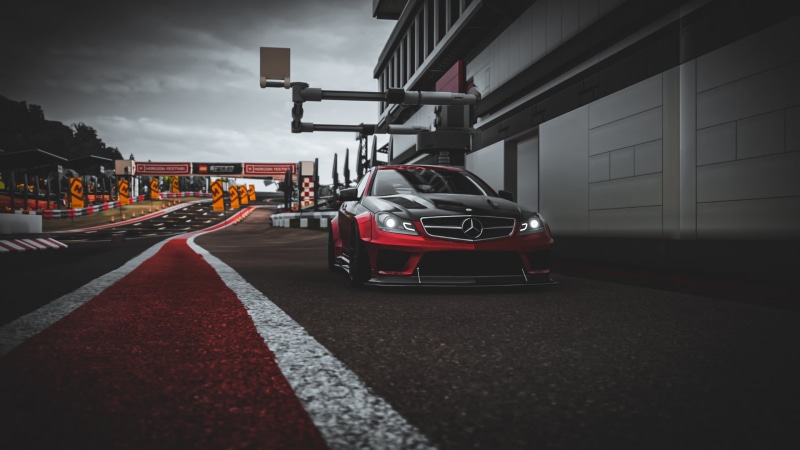 C63 AMG Black Series, Forza Horizon 4, car, Mercedes C63 AMG, LEGO, racetrack, carbon fiber, Mercedes Benz, 1080P