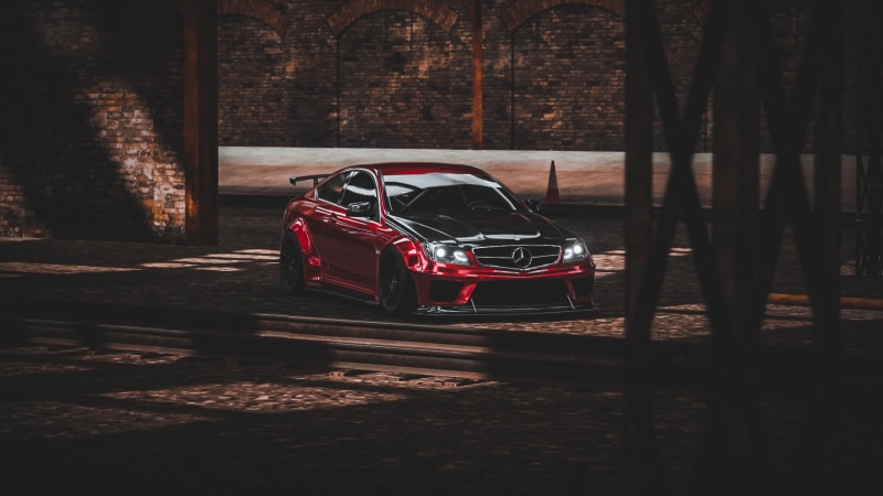 Mercedes C63 AMG, carbon fiber, Mercedes Benz, 1080P, car, Forza Horizon 4, C63 AMG Black Series