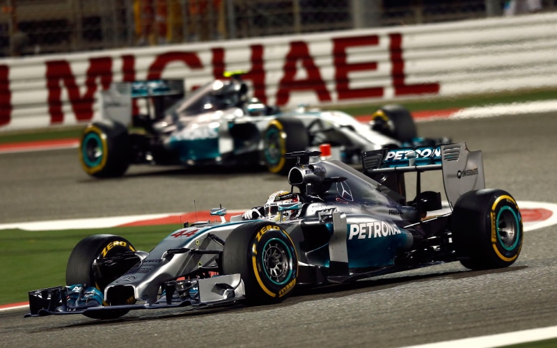 Bahrain GP, competition, motor vehicle, motorsport, gray, mode of transportation, motor racing track, Mercedes, people, speed, track and field, Lewis Hamilton
