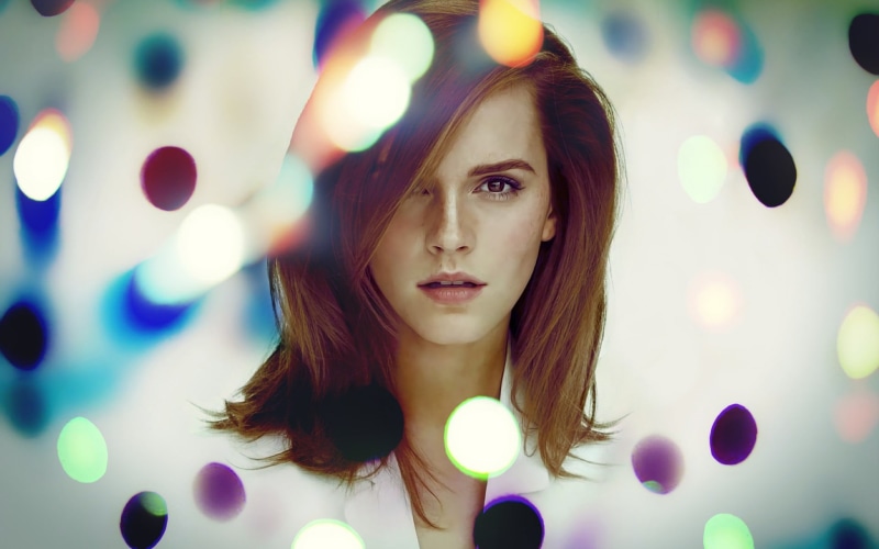 backgrounds, illuminated, face, actress, one Person, button, brown Hair, females, multi Colored, celebration, 1080P, women, shiny, cute, emma, white, blowing