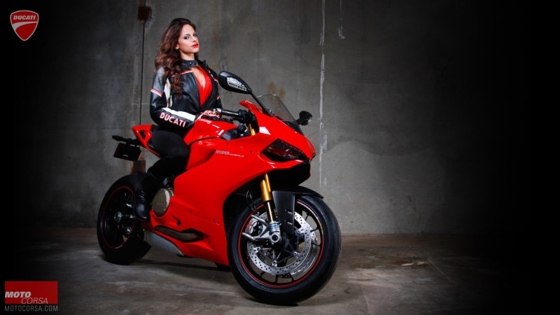 transportation, Ducati 1199, 1080P, headwear, women with bikes, beauty, young women, leather jacket, biker, full length, indoors, young adult, leather