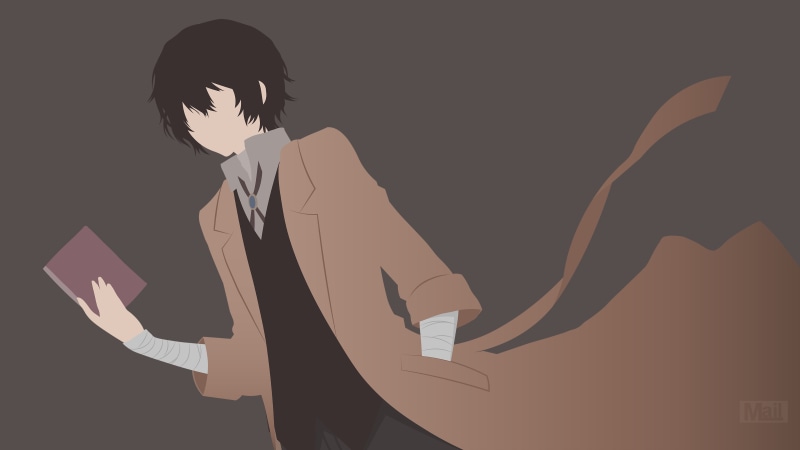 Anime, Bungou Stray Dogs, Minimalist, Vector, 4K, Osamu Dazai