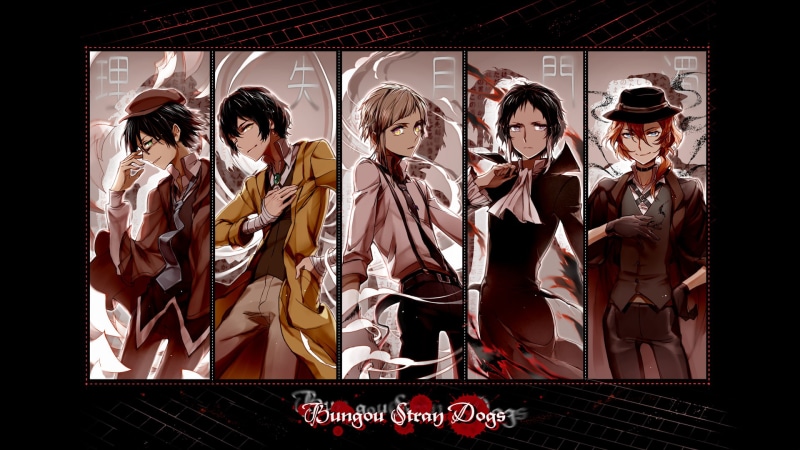 Dazai Osamu, Akutagawa Ryuunosuke, Nakahara Chūya, Nakajima Atsushi, anime boys, Bungou Stray Dogs, 1080P, Ranpo Edogawa