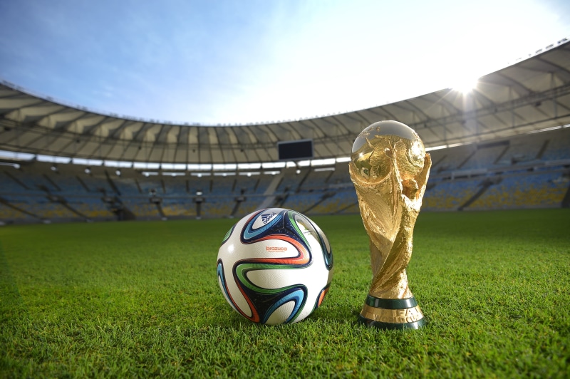 sunlight, team Sport, Cup, Ball, representation, World Cup 2014, success, sky, competitive Sport, people, no people, field, white, nature, plant, Brazil