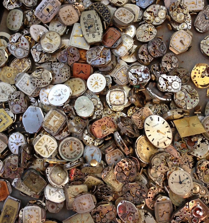 for sale, vintage, object background, hand, clock, old, shell, still life, day, large group of objects, directly above, choice, arrangement