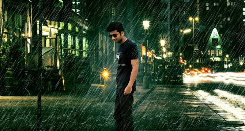 street, lonely boy, sad, outdoors, raining, rain, architecture, depressed, one person, alone, city, 5K, young adult, boy, night, emotion, illuminated