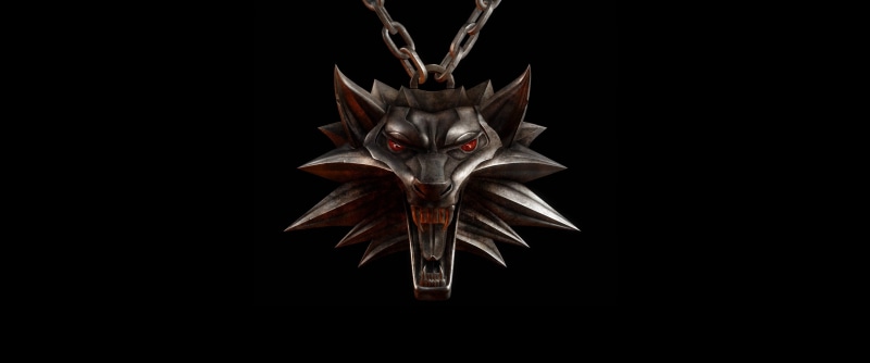 animal representation, nature, silver, one animal, animal body part, close-up, single object, black background, The Witcher, vertebrate, hanging, necklace