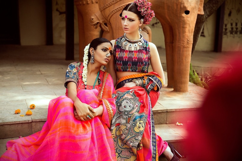 Brunette, 1080P, Girl, Brown Eyes, Saree, Earrings, Necklace, Oriental, Artistic, Indian, Woman, Women