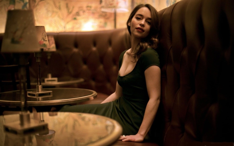 sitting, music, celebrity, portrait, adult, hairstyle, cap, beauty, Emilia Clarke, fashion, neck, 1080P, nightlife, arts culture and entertainment, young adult
