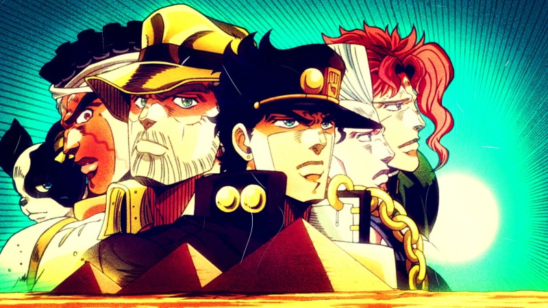 Joseph Joestar, Iggy (Jojos Bizarre Adventure), Jean Pierre Polnareff, Muhammad Avdol, Noriaki Kakyoin, Jotaro Kujo, Anime, 1080P, Jojos Bizarre Adventure