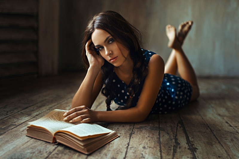 learning, Beauty, blue, hairstyle, hair, publication, young women, dot, Portrait, beautiful people, Woman, Imwarrior, adult, indoors, contemplation, Mood