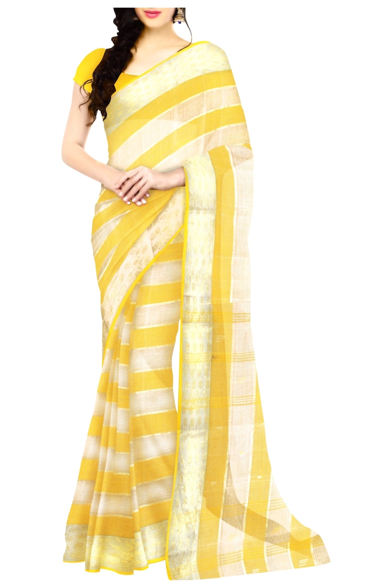 dress, contemplation, sari, young women, Saree, elegance, sundress, hairstyle, copy space, front view, indoors, people, orange, silk, women fashion, beauty