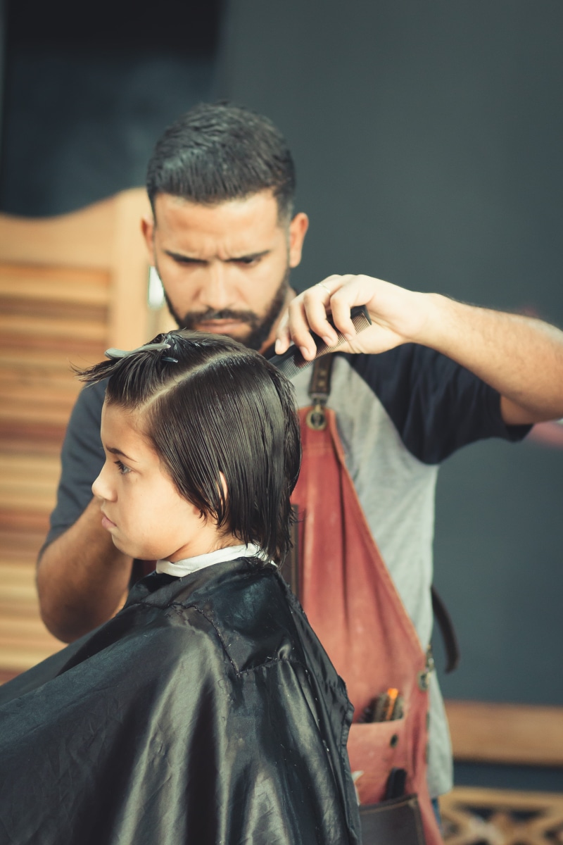 human hair, hairdo, young adult, hairstylist, man, hair salon, hair, combing, haircut, barbershop, customer, cutting hair, hairdresser, women, adult, two people