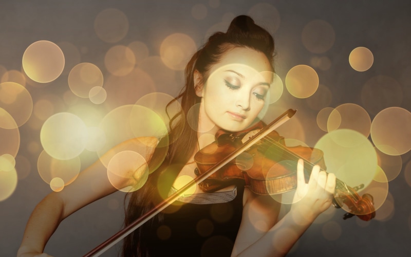 festive, music, style, arts culture and entertainment, young, cute, string instrument, entertainment, defocused, headshot, hairstyle, contemplation, 2K