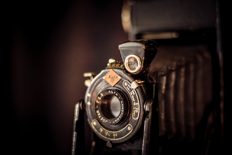 photography themes, lens - optical instrument, camera - photographic equipment, vintage, nostalgia, selective focus, agfa, technology, indoors, close-up