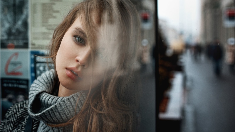 young adult, looking, hair, adult, women, street, face, looking away, Anastasia Scheglova, eyes, blond hair, city, long hair, young women, model, warm clothing