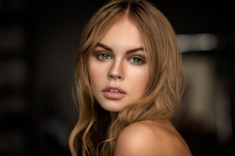 close-up, hair, human face, women, green eyes, adult, one person, beautiful woman, young adult, model, Anastasia Scheglova, face, 1080P, beauty, fashion
